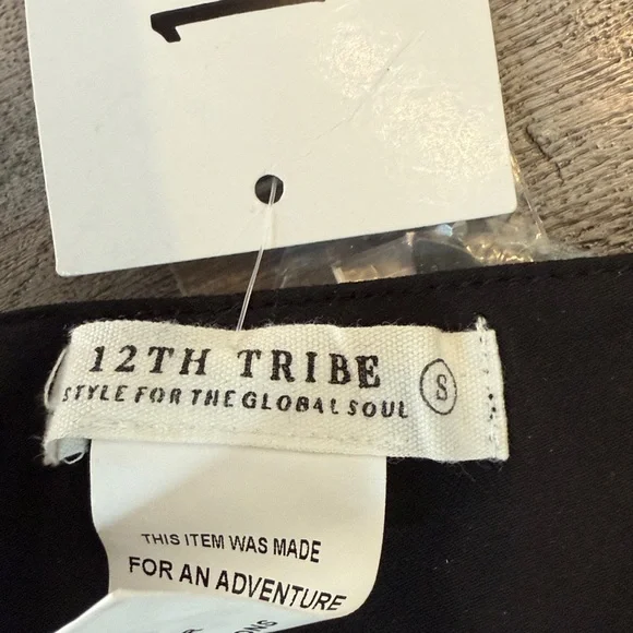 12th Tribe Black and Silver Beaded Crop Top/Butterfly Top - Picture 5 of 5